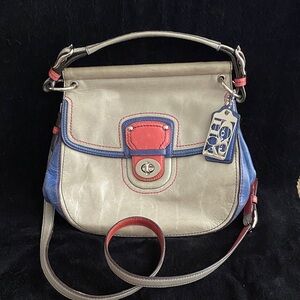 Coach Shoulder Bag with Blue Trim
